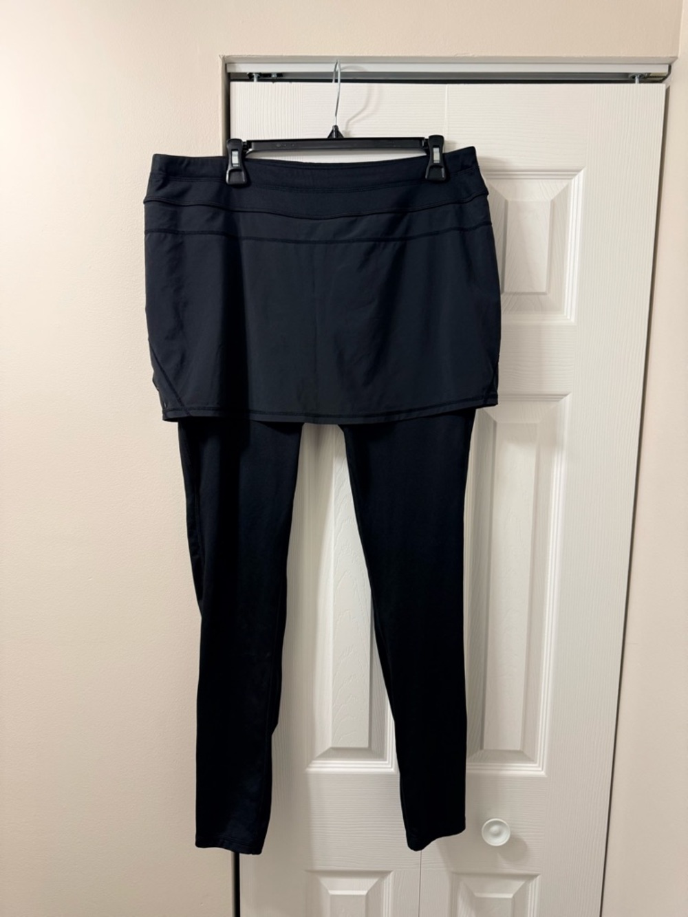 Athleta Black Skirted Leggings with Attached Skirt